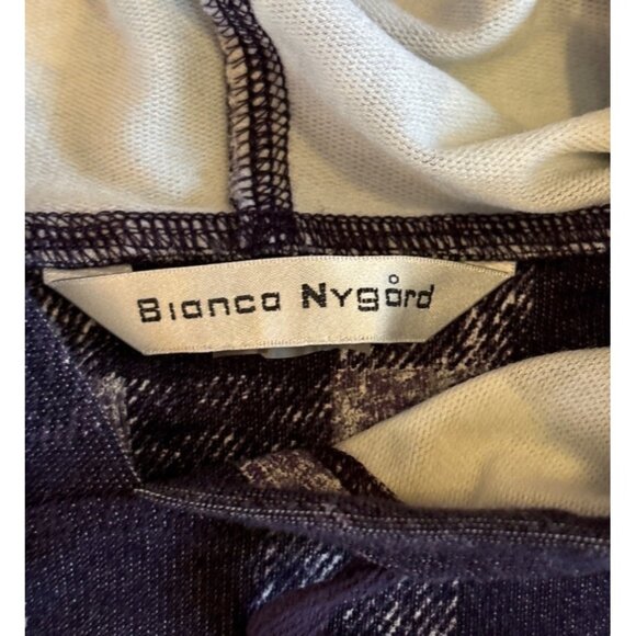 Bianca Nygard Hoodie Purple White Plaid Pullover Lightweight Womens Size XL - Picture 3 of 6